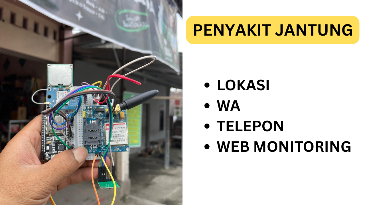 monitoring detak jantung via WEB dengan pelacakan lokasi menggunakan GPS dan Whatsapps serta panggilan darurat menggunakan Sim800L