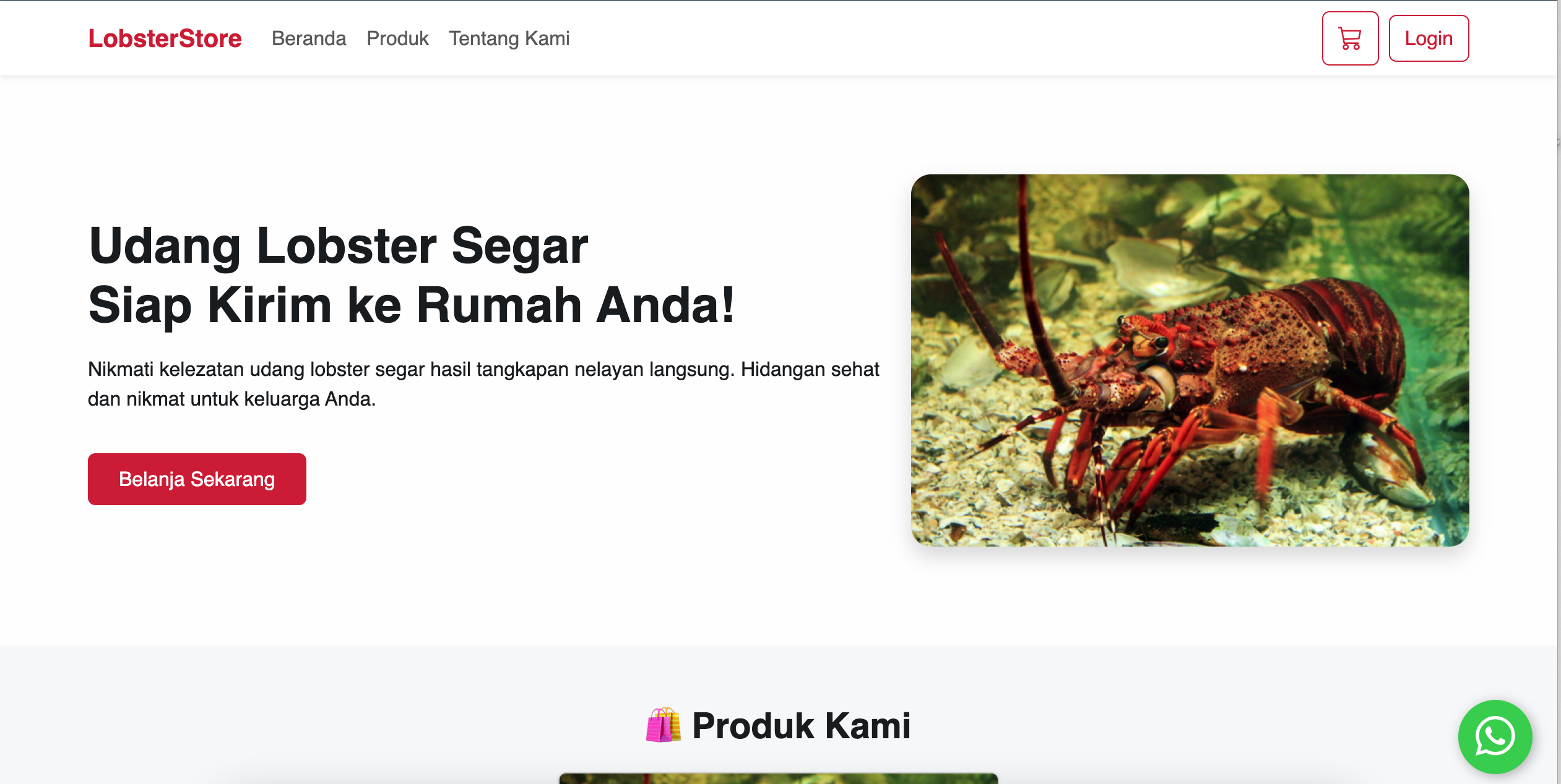 LobsterStore – Website Penjualan Lobster Segar